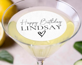 Happy Birthday Edible Drink Toppers - Edible Cocktail Toppers for Birthday, Anniversaries or Graduations