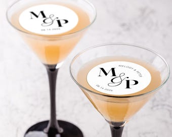 Custom Edible Wedding Drink Toppers - Monogrammed Drink Topper