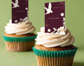 Edible Book Cover Cupcake Toppers - Custom Book Cover Edible Toppers for Book Clubs or Book Signings, Author Gift