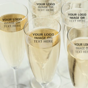 20 - 1.5 inch Champagne EDIBLE CLEAR drink toppers, clear cocktail topper, custom drink topper, clear custom toppers, transparent topper