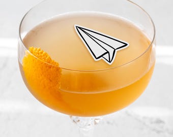 Edible Drink Toppers - Paper Airplane Drink Garnish, Cut-Out Drink Toppers