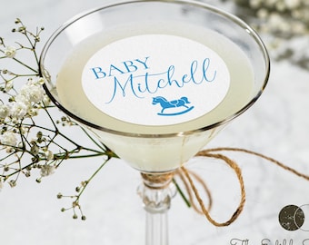Baby Name Drink Toppers - Baby Showers, Sprinkle, Announcement or Gender Reveals