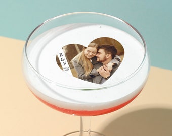 Heart Photo Cut Out Wafer Topper, Edible photo drink topper, edible image, edible photo, wedding toppers, custom wedding drink
