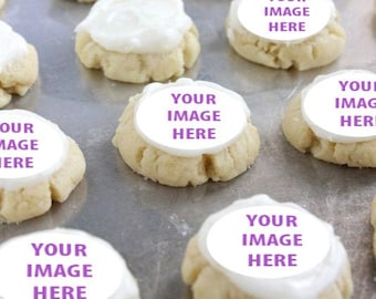 20 Custom Edible 1.5&quot; mini cupcake toppers, mini cookie topper, edible cupcake image, custom edible topper, edible photo, edible image