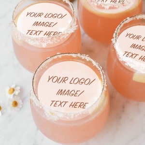 12 Custom Edible 2&quot; DRINK toppers, circle cocktail topper, edible coffee image, custom edible topper, edible photo, custom edible image