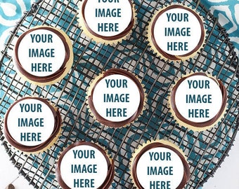 12 Custom Edible 2.5&quot; cupcake toppers, circle cupcake topper, edible cupcake image, custom edible topper, edible photo, custom edible image
