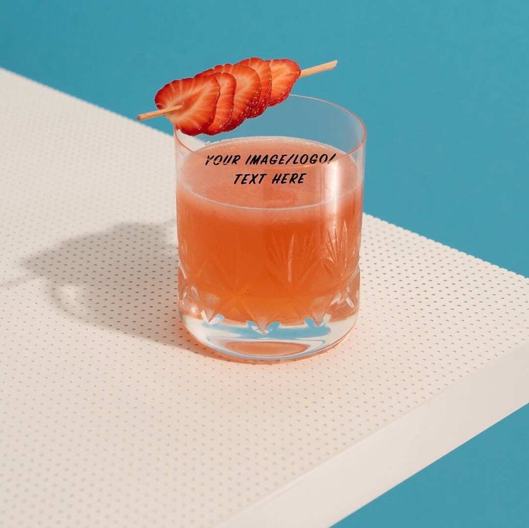 12 2.5 Inch EDIBLE CLEAR Drink Topper, Clear Cocktail Topper, Custom