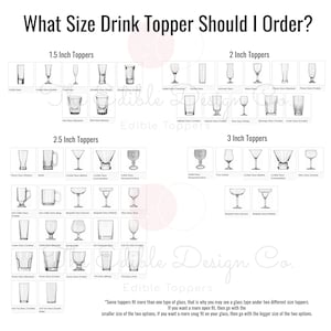 Custom Monogram Edible Clear DRINK toppers, wedding cocktail topper, edible wedding logo, custom edible topper, wedding decor, clear topper image 4