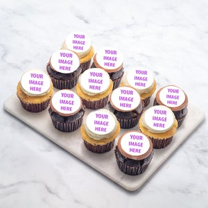 30 Custom Edible 1.25&quot; mini cupcake toppers, circle edible topper, edible image, custom edible topper, edible photo, mini cookie image
