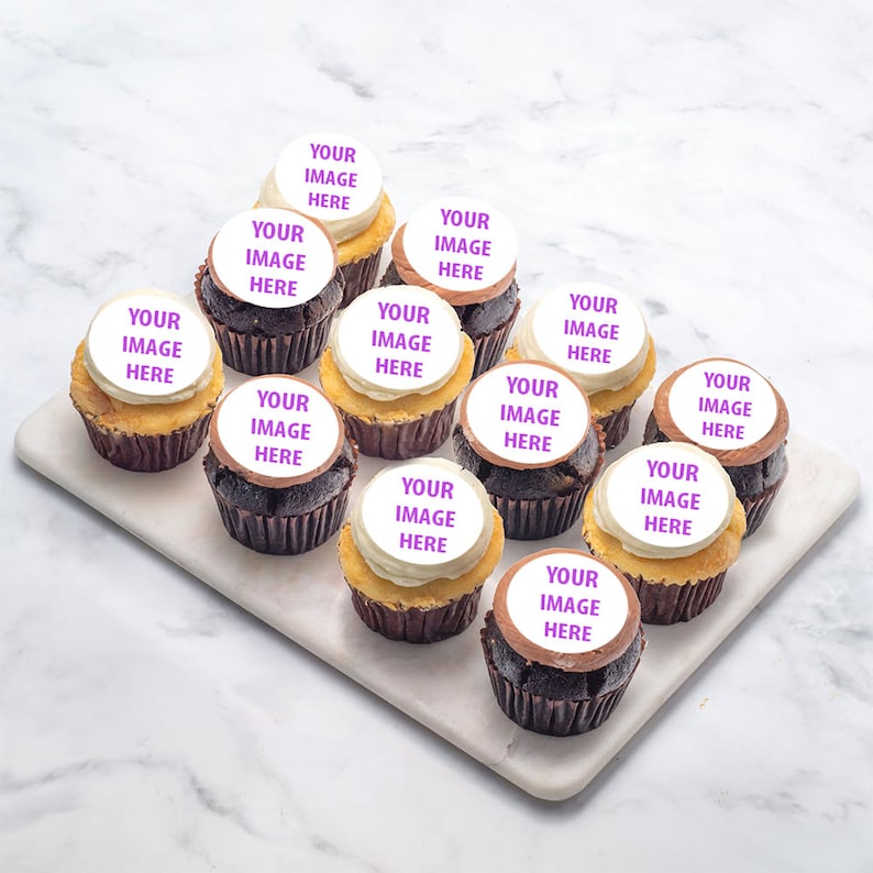 30 Custom Edible 1.25 Mini Cupcake Toppers Circle Etsy