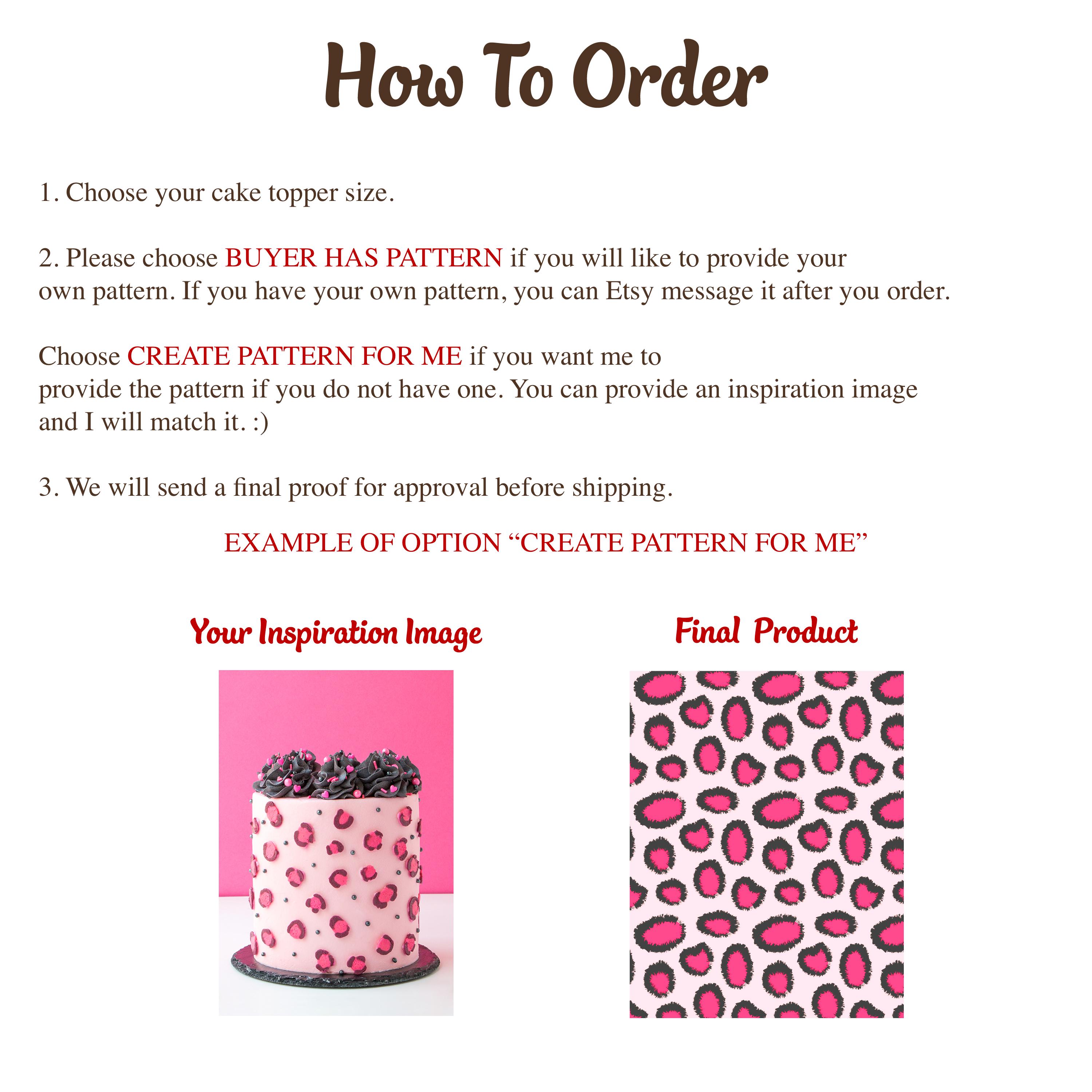 Custom Pattern Cake Wrap - Any Pattern Topper or Wrap for Cakes - Etsy