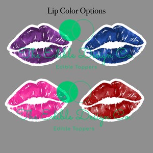 Adornos comestibles para bebidas - Adornos para bebidas de cumpleaños con labios rojos recortables imagen 2