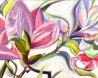 Magnolia Spring, Original Oil on Canvas Painting by Sandy Ballatore
