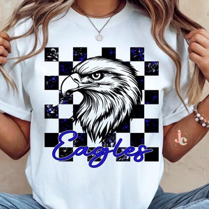 Eagles png, Eagles sublimation, School spirit, Eagles Graphic, Checkered PDF, School sports print, Sports sublimation, Blue Eagles clipart