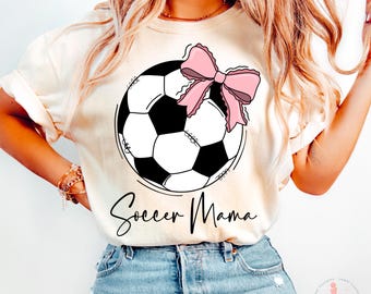 Fußball Mama PNG, Kokette Fußball Design, Sport Mama Shirt Grafik, Fußballspiel Tag PNG, Sublimation und DTF digitaler Download