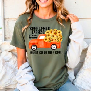 Vintage Truck with Sunflower Bouquet Graphic: Autumn Clipart (Digital Download)