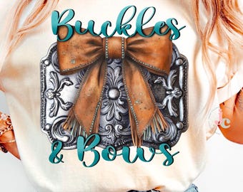 Western bow PNG, Rodeo clipart, Leather bow, Coquette Graphic, Cowgirl printable, Shirt PDF, Sublimation designs, DTF print, Belt buckle
