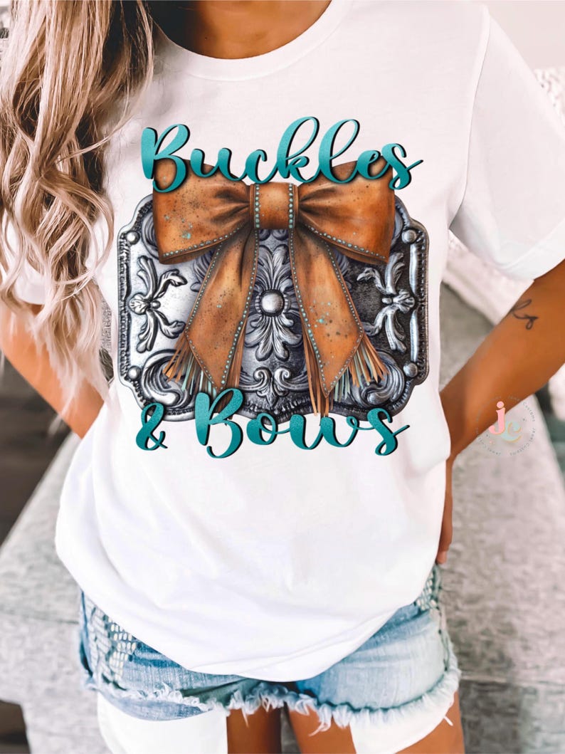 Western bow PNG, Rodeo clipart, Leather bow, Coquette Graphic, Cowgirl printable, Shirt PDF, Sublimation designs, DTF print, Belt buckle image 3