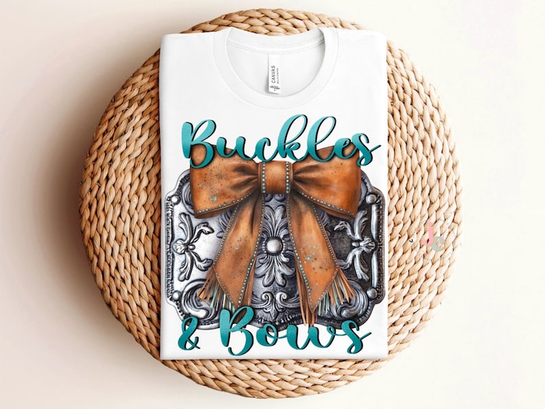 Western bow PNG, Rodeo clipart, Leather bow, Coquette Graphic, Cowgirl printable, Shirt PDF, Sublimation designs, DTF print, Belt buckle image 5