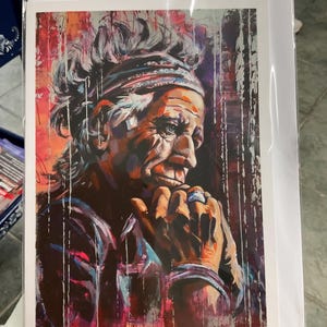 KEITH RICHARDS A5-kaart en envelop naar origineel schilderij van kunstenaar Lana Arkhi