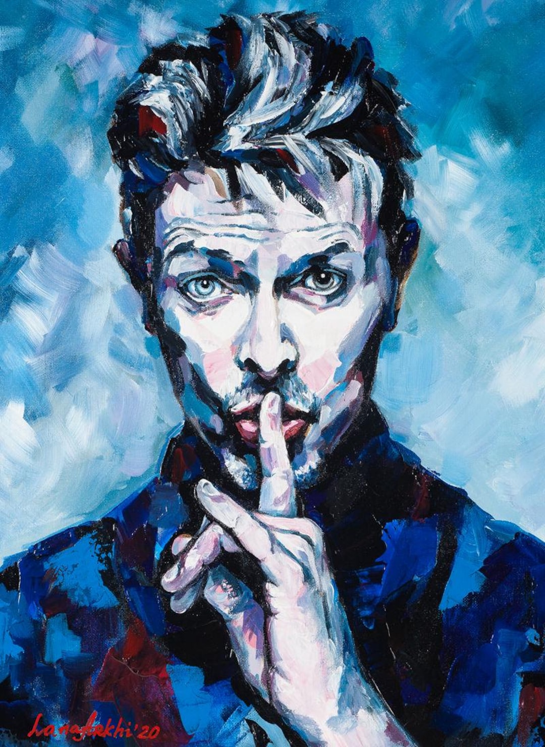 David Bowie Art Print Abstract Portrait by Lana Arkhi A3 - Etsy