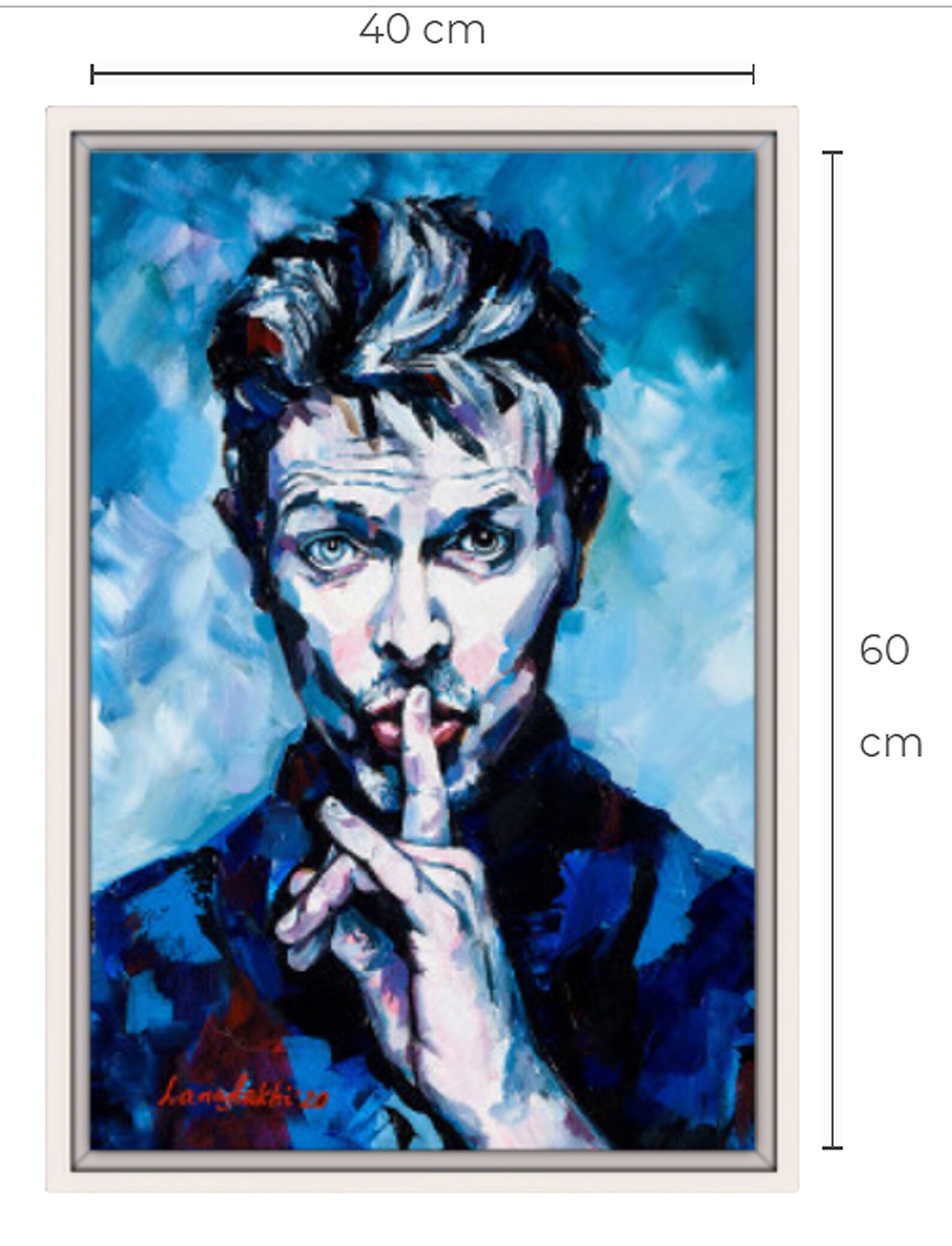 David Bowie Print on Canvas From Original Abstract Acrylic Etsy Denmark