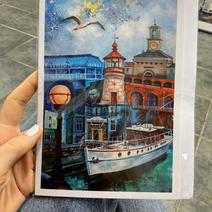 RAMSGATE TOWN A5-kaart en envelop van origineel schilderij van kunstenaar Lana Arkhi