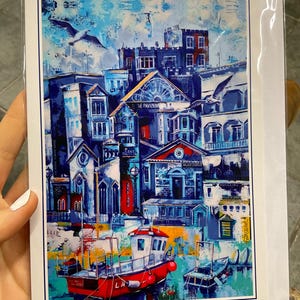 BROADSTAIRS TOWN A5-kaart en envelop van origineel schilderij van kunstenaar Lana Arkhi