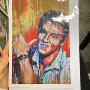 ELVIS PRESLEY A5-kaart en envelop van origineel schilderij van kunstenaar Lana Arkhi
