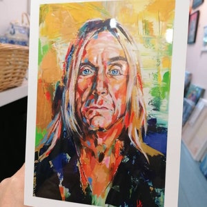 Cartão A5 IGGY POP com envelope da artista Lana Arkhi O Poderoso Chefão do Punk