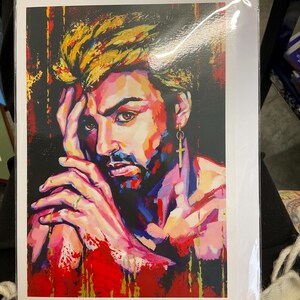 GEORGE MICHAEL A5-kaart en envelop van origineel schilderij van kunstenaar Lana Arkhi