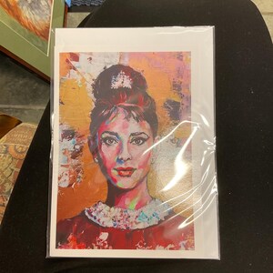 AUDREY HEPBURN A5-kaart en envelop naar origineel schilderij van kunstenaar Lana Arkhi