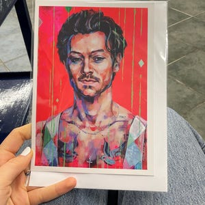 HARRY STYLES A5-kaart en envelop van origineel schilderij van kunstenaar Lana Arkhi