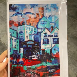 WHITSTABLE TOWN A5-kaart en envelop naar origineel schilderij van kunstenaar Lana Arkhi