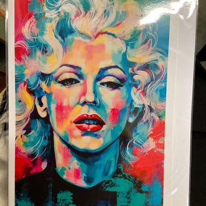 MARILYN MONROE A5-kaart en envelop van origineel schilderij van kunstenaar Lana Arkhi