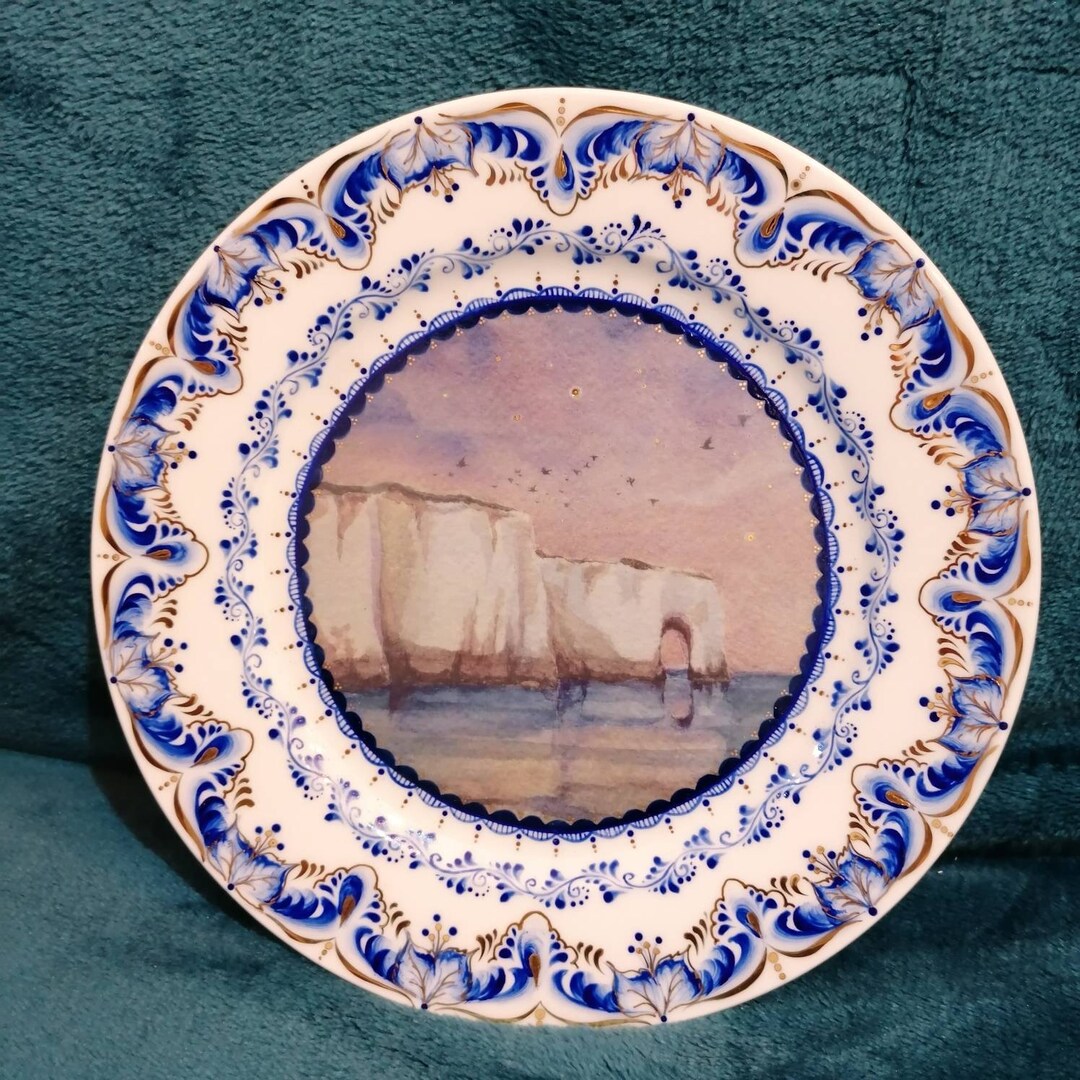 Broadstairs Bone China Dessert Plates Kingsgate Bay Hand Etsy