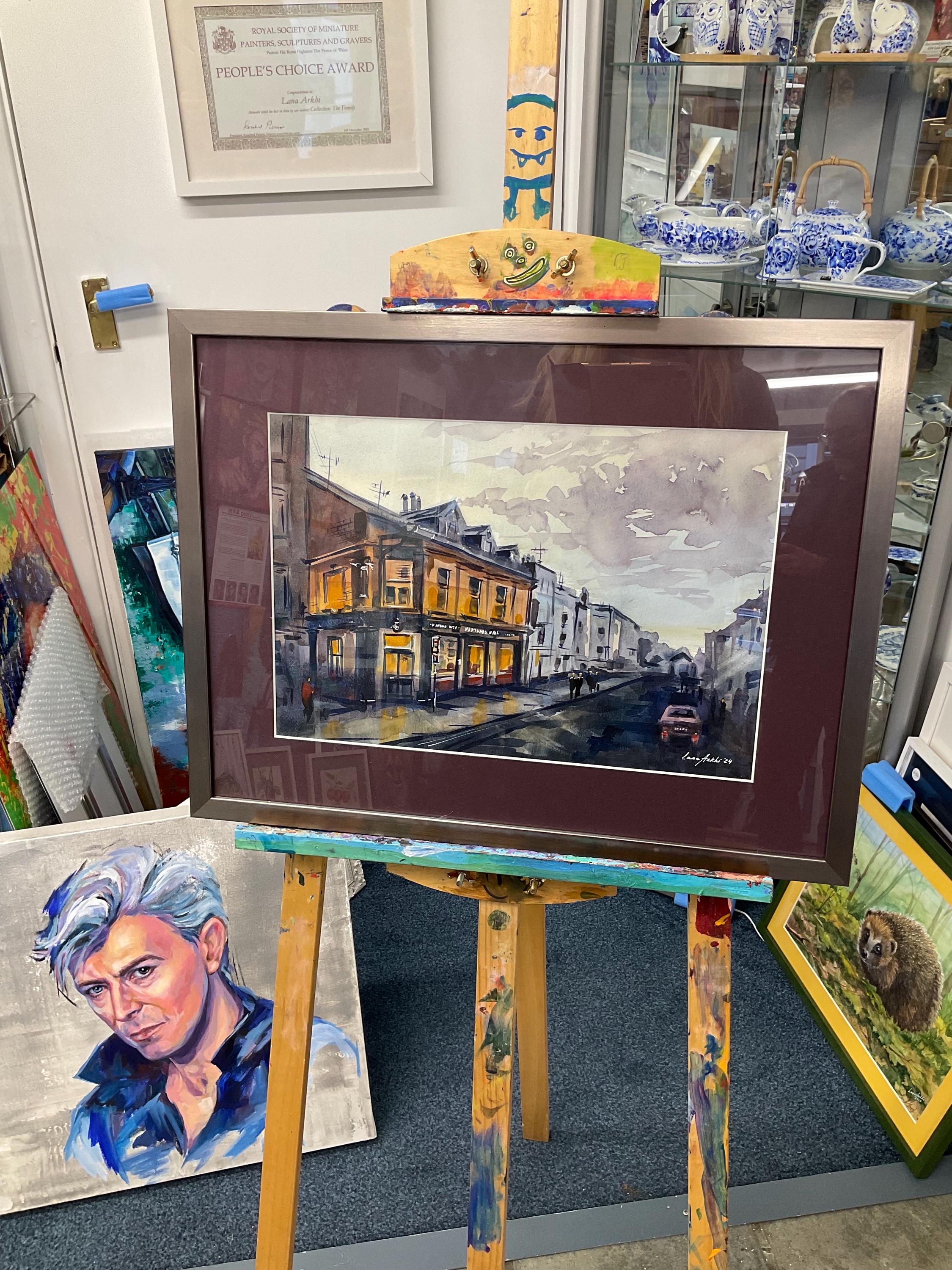 Broadstairs Neptune’s Hall Thanet Kent original watercolour framed by Lana Arkhi RMS
