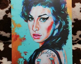 AMY WINEHOUSE A5 card and envelope from original painting by artist Lana Arkhi