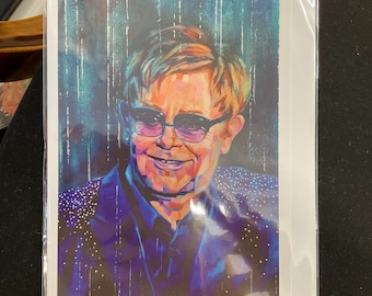 Carte ELTON JOHN A5 et enveloppe d'après la peinture originale de l'artiste Lana Arkhi