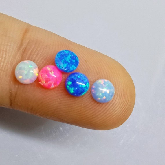 SYNTHETIC LAB CREATED BLUE OPAL ROUND LOOSE CABOCHON VARIOUS SIZES WHOLESALE 