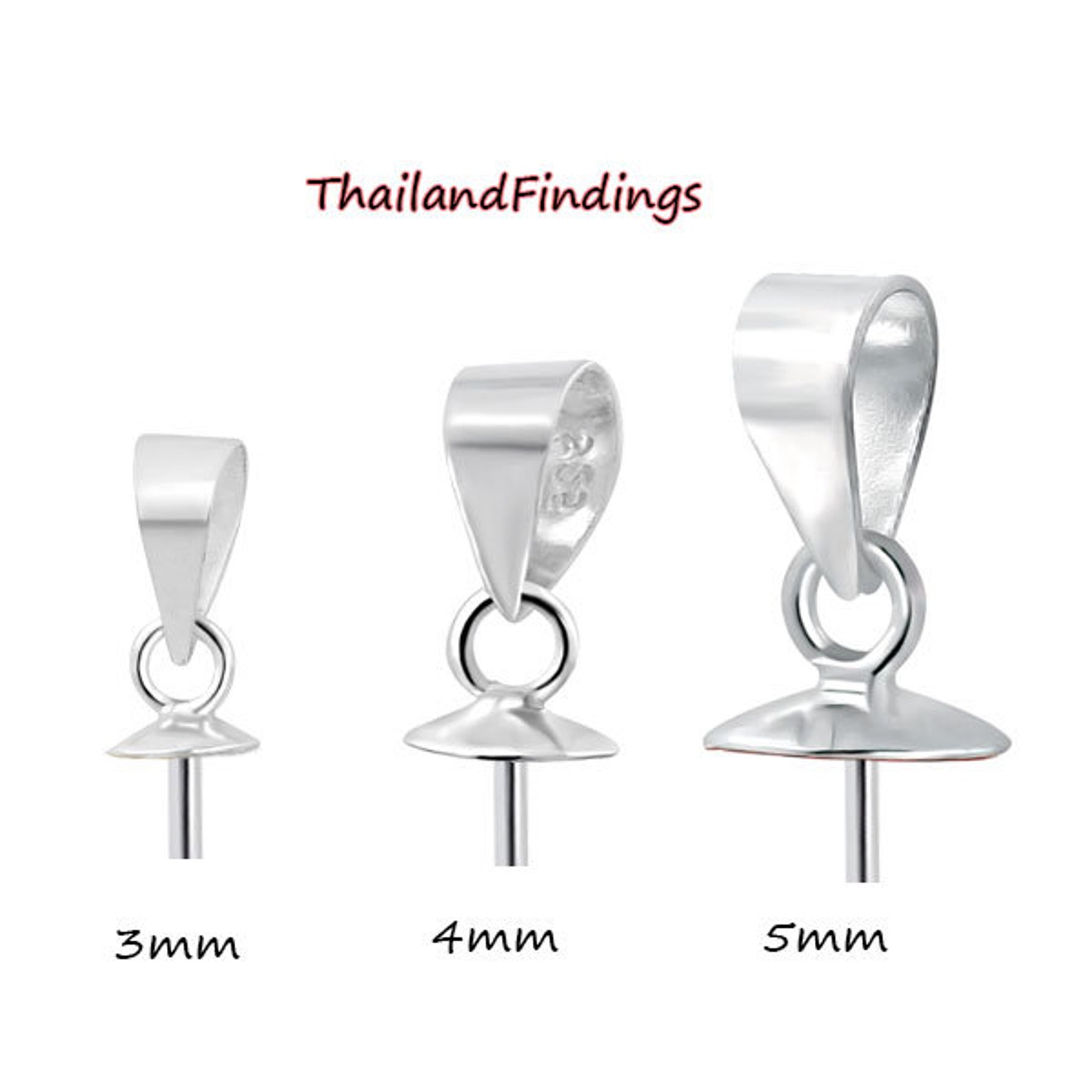 925 silver Cup Jewellery Findings Pearl Bail Pin Pendants Etsy