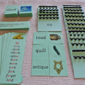 Serie Montessori Green Language con tarjetas y miniaturas para el desarrollo temprano del lenguaje, juguetes educativos de aprendizaje para niños pequeños