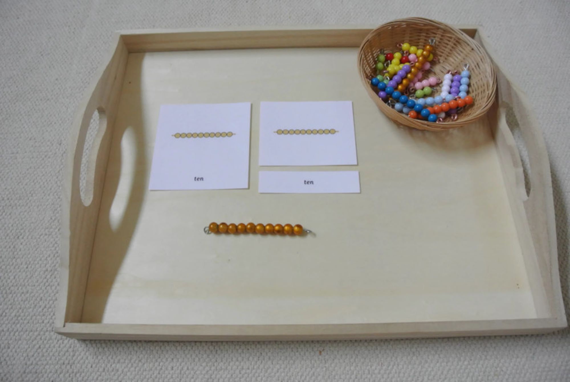 Montessori Bead Stairs Number Math 1-10 3 Parts Nomenclature Flash ...