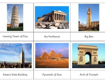 Montessori Around the World 3 Part Cards Digital PDF Download Printable Homeschool Classroom Nomenclature Flash cards