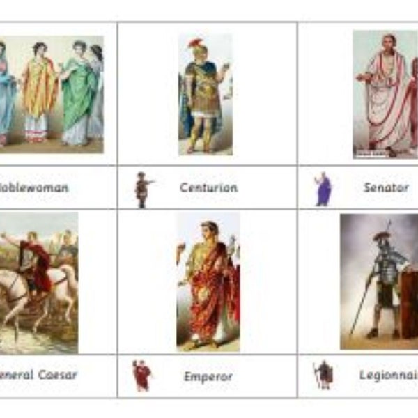 Montessori Ancient Rome Historical Replica 5 Part Cards Digital PDF Download Printable Homeschool Classroom Nomenclature Flash cards