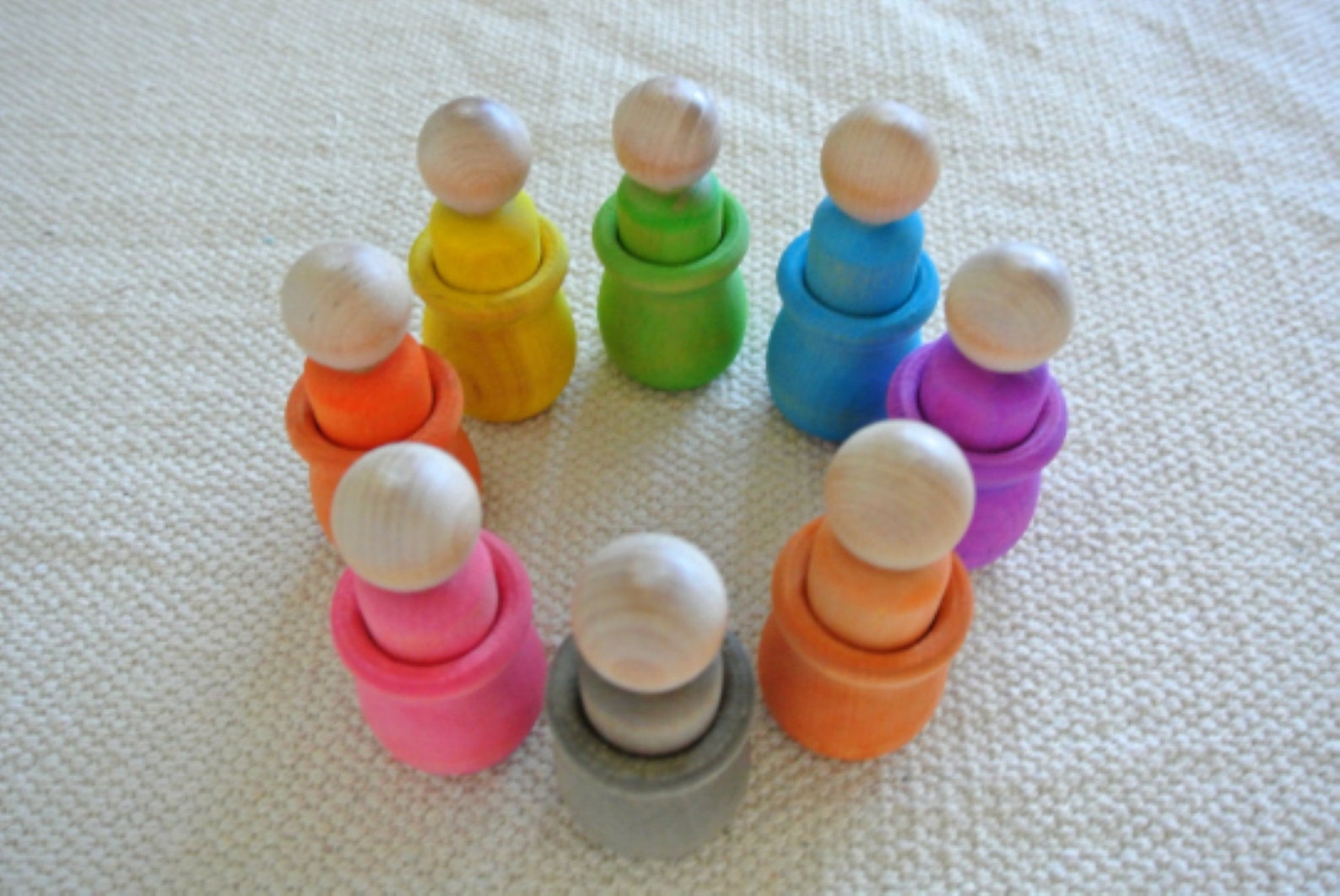 Montessori Waldorf Inspired Rainbow Prince Wooden Peg Toys - Etsy