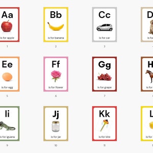 Alphabet Letters Posters Wall Art A-Z Real Objects Pictures Digital PDF Download Printable Homeschool Classroom