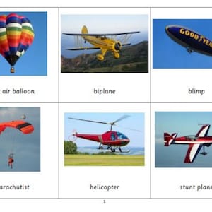 Montessori In the Sky 3 Parts Cards Digital PDF Download Printable Homeschool Classroom Nomenclature Flash cards