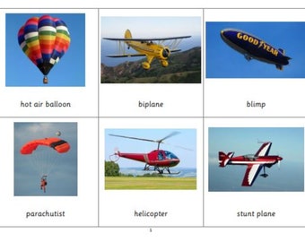 Montessori In the Sky 3 Teile Karten Digitale PDF Download Druckbare Homeschool Klassenzimmer Nomenklatur Flash-Karten