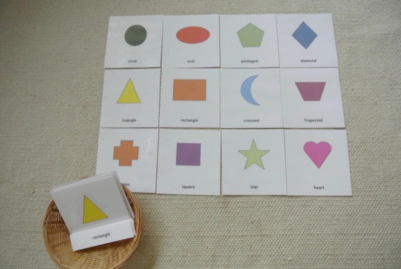 Montessori Geometric Shape Cards 3 Parts Cards